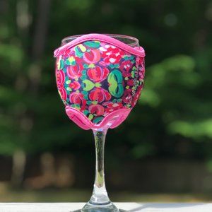 closeout bulk set of eight floral wine koozies
